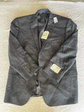 Jos. A. Bank Grey & Black Plaid Suit Jacket